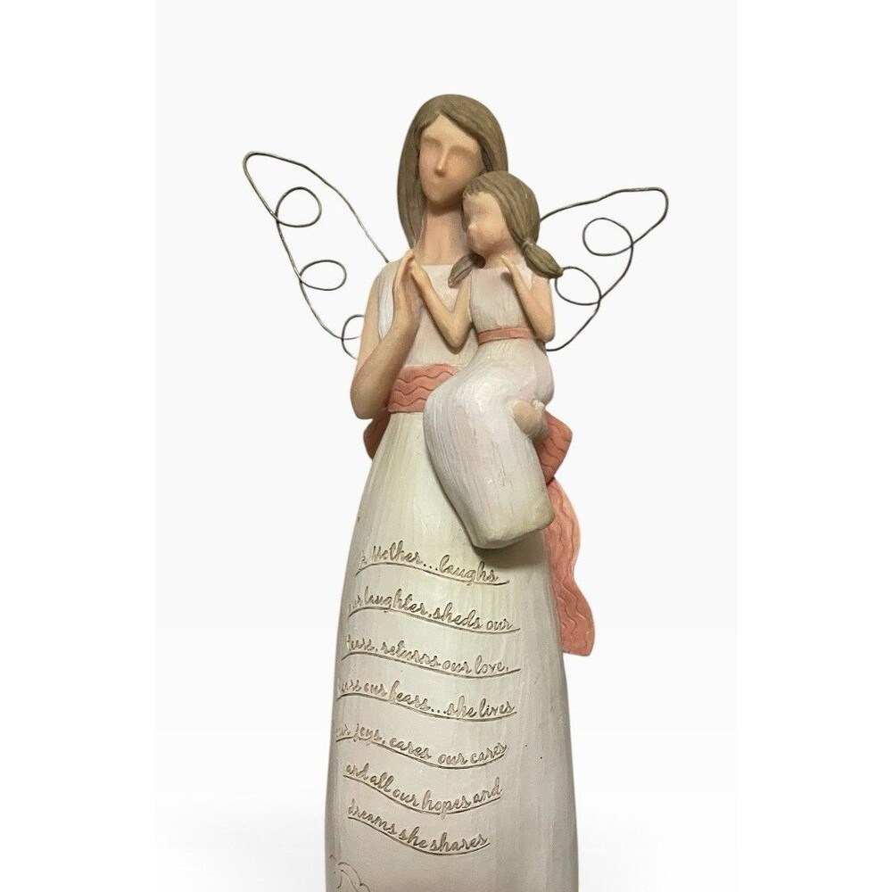 Heart Warmers Angels Angela 2007 Mother & Child Angel Resin Figurine 10"